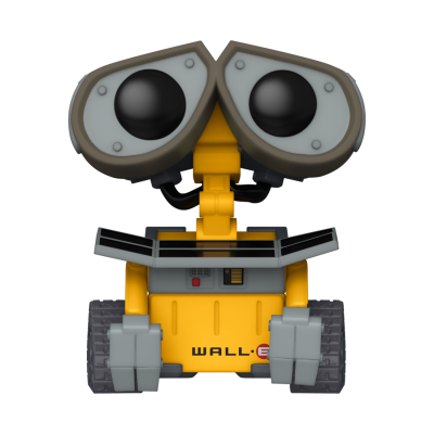 Figura do robô WALL-E amarelo com olhos grandes e texto WALL·E no peito