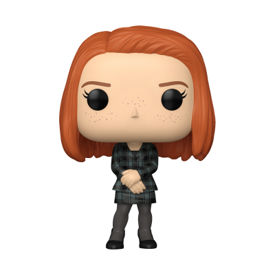 Figura Funko Pop com cabelo ruivo e roupa xadrez