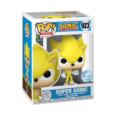 Figura de vinil Super Sonic da coleção Pop! Games em caixa
