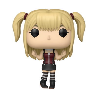 Figura Funko Pop de personagem feminina com cabelo loiro e roupa vermelha e preta