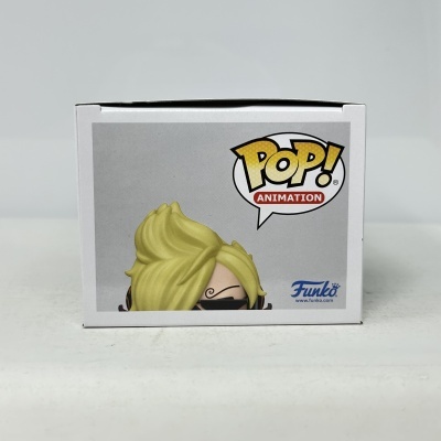 Caixa de Funko Pop! animation com figura animada loira e óculos escuros