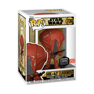 Figura colecionável POP! Star Wars modelo HK-47 (Legends) na caixa