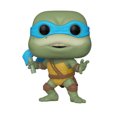 Figura Funko Pop Tartaruga Ninja com máscara azul e armadura amarela
