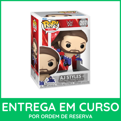 Figura de vinil AJ STYLES WWE POP! nº 207 na caixa
