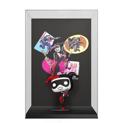 Figura colecionável Funko Pop de Harley Quinn com caixa de exposição