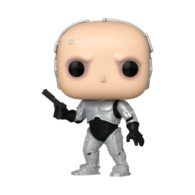 Figura Funko Pop do RoboCop com fato metálico e arma