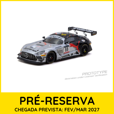 Miniatura carro corrida Mercedes AMG GT cinza preto vermelho número 88 várias marcas