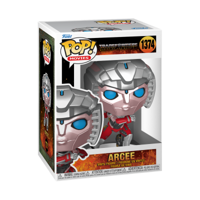 Figura de vinil ARCEE da série Transformers na embalagem Pop! Movies