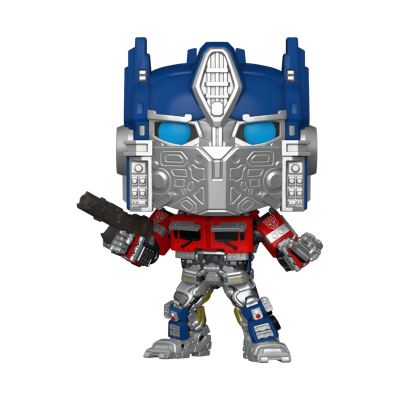 Funko Pop Optimus Prime com capacete azul e máscara prateada