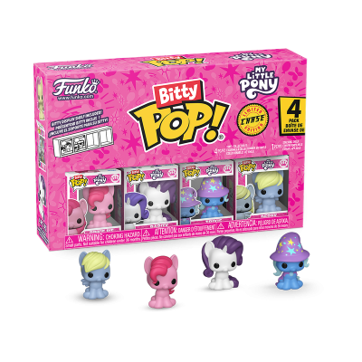 Pack de 4 figuras My Little Pony Bitty Pop! em vinil com embalagem rosa