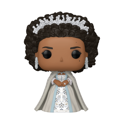 Boneca Funko Pop de personagem feminina com vestido branco e coroa branca