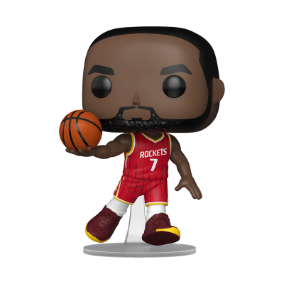 Figura Funko Pop jogador basquete Rockets de roupa vermelha com bola