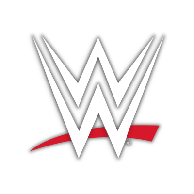 Logótipo da WWE em branco e vermelho sobre fundo branco