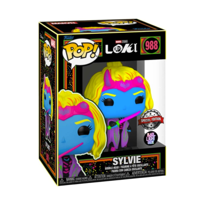 Figura Funko Pop! Sylvie da série Loki em caixa preta colorida