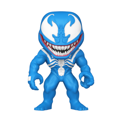 Figura Funko Pop azul do Venom com olhos brancos e dentes afiados