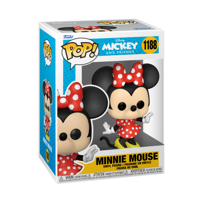 Funko Pop! Minnie Mouse em caixa original com vestido e laço vermelhos com bolinhas brancas