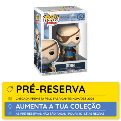 Figura de vinil Odin God of War Ragnarok na caixa POP! Games