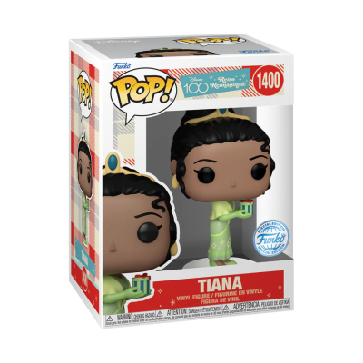 Funko Pop! da personagem Tiana em caixa com etiqueta Retro Reimaginados e número 1400