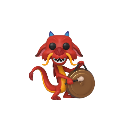 Figura Funko Pop de dragão vermelho com gongue dourado