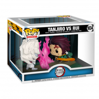 Figura vinyl Tanjiro vs Rui Demon Slayer Pop! Moment na caixa com janela