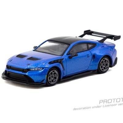 Miniatura de carro desportivo azul metálico com asa traseira preta