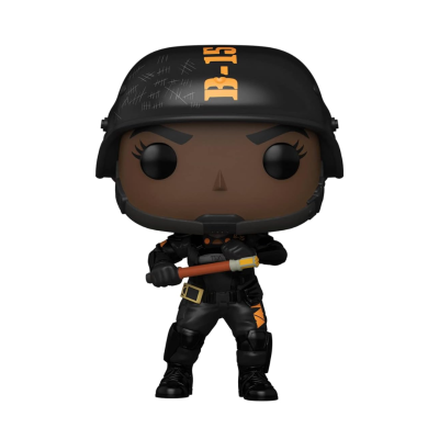 Figura Funko Pop com capacete preto e inscrição B-15