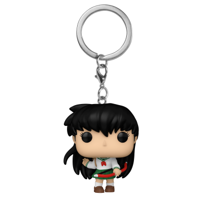 Chaveiro Funko Pop de personagem feminina com roupa escolar e arco vermelho