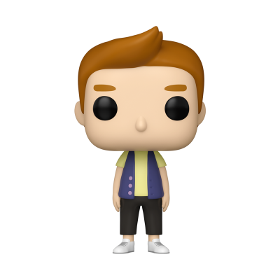 Figura Funko Pop com roupa casual colorida e cabelo castanho alaranjado