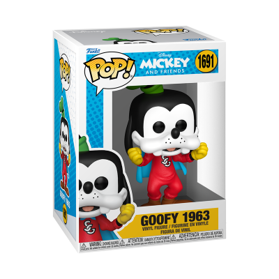 Funko Pop! Goofy 1963 em caixa azul e branca número 1691