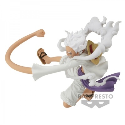Figura de ação personagem com cabelo branco e braço alongado