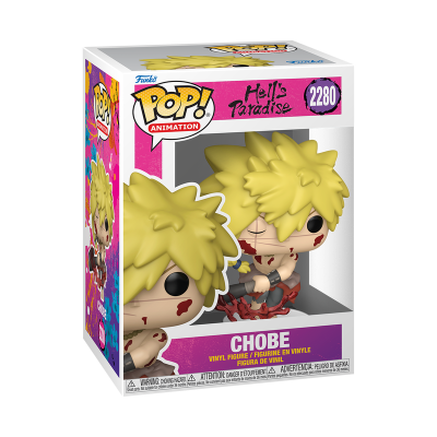 Funko Pop! Animation Hells Paradise Chobe em embalagem rosa e roxa