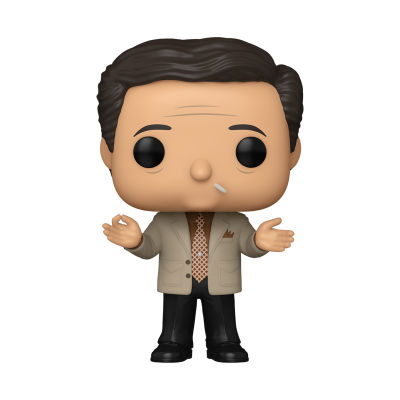 Boneco Funko Pop de homem com casaco bege e gravata castanha