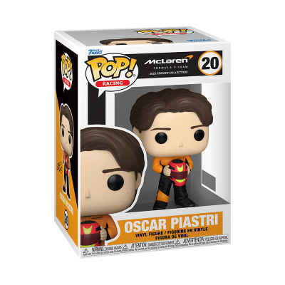 Figura Funko Pop! Oscar Piastri McLaren 2025 em embalagem