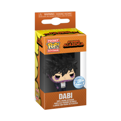 Porta-chaves Vinil Dabi My Hero Academia em caixa de janela transparente