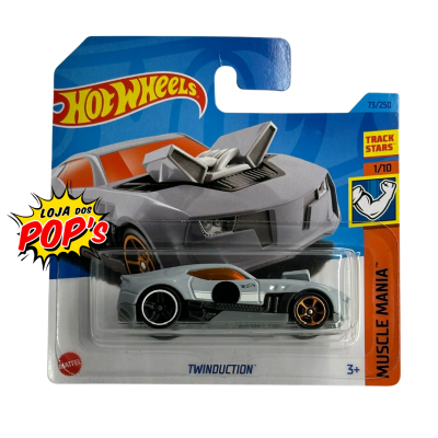 Carrinho Hot Wheels Twinduction com embalagem azul e branca