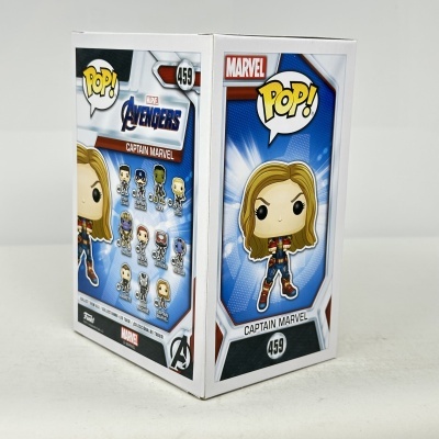 Caixa de figura Pop! Captain Marvel da Marvel Avengers número 459