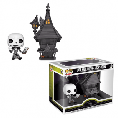 Figura Funko Pop Jack Skellington e casa com embalagem