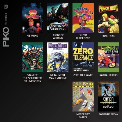 Capa da coleção PIKO COLLECTION 3 com 10 jogos retro e suas capas coloridas