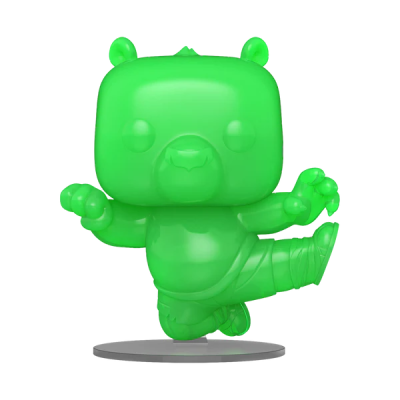 Figura decorativa de urso verde em pose de artes marciais