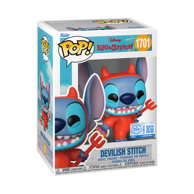 Figura de vinil Stitch diabinho na embalagem Funko Pop