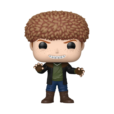 Figura colecionável Funko Pop de personagem com cabelo e roupa descritos