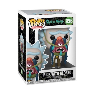 Figura Funko Pop! Rick with Glorzo da série Rick and Morty na embalagem original