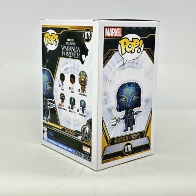 Caixa Funko Pop! personagem Aneka Midnight Angel da Marvel Black Panther