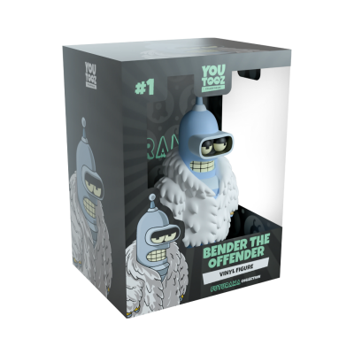 Figura de vinil YouTooz Render The Offender na embalagem preta com texto verde e branco