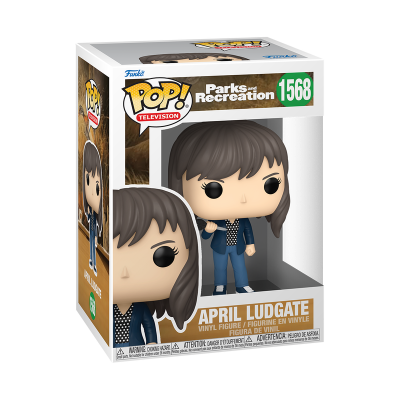 Figura Funko Pop! April Ludgate da série Parks and Recreation na caixa