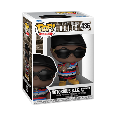 Figura Funko Pop! The Notorious B.I.G. com t-shirt colorida e óculos escuros