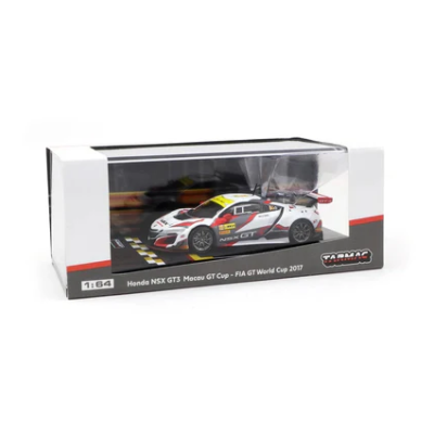 Miniatura de carro de corrida Honda NSX GT3 Macau GT Cup em caixa