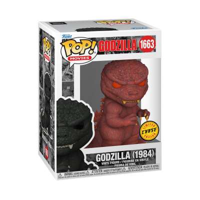 Figurina Funko Pop! Godzilla 1984 vermelha com selo Limited Chase em caixa