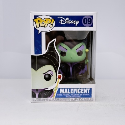Boneco vinil Pop! Disney Maleficent verde e roxo na caixa