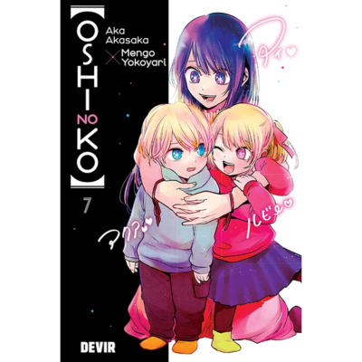 Capa do manga Oshi no Ko volume 7 com três personagens a cores